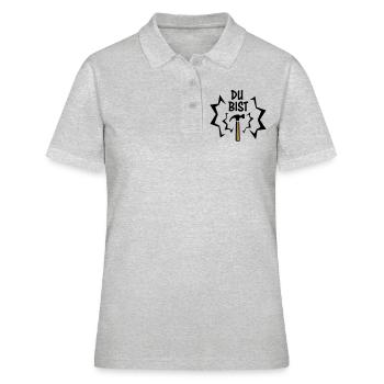 Du bist Hammer - Geschenkidee Handwerker - Bastler - Frauen Polo Shirt - Grau meliert - Vorne - Ailine (174cm)