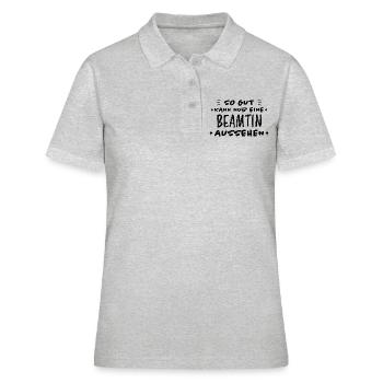 Beamtin Spruch Verbeamtung Büro Beamten Geschenk - Frauen Polo Shirt - Grau meliert - Vorne - Ailine (174cm)