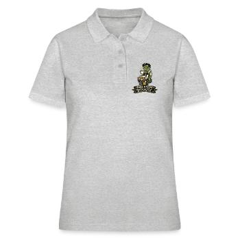 Kaffeezombie: Ohne Kaffee Bis Zum Kaffee - Frauen Polo Shirt - Grau meliert - Vorne - Ailine (174cm)