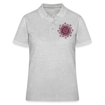 Mandala - Cœurs pour votre bien-aimé - Polo Femme - gris chiné - Devant - Ailine (174cm)