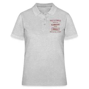 Plongeuse GÉNIALE rouge brunâtre foncé - Polo Femme - gris chiné - Devant - Ailine (174cm)