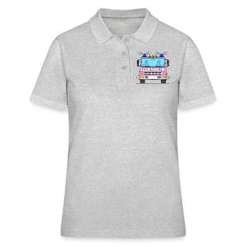 Feuerwehrauto in Rosa - Frauen Polo Shirt - Grau meliert - Vorne - Ailine (174cm)