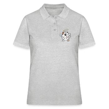 Ange gardien chat - Polo Femme - gris chiné - Devant - Ailine (174cm)
