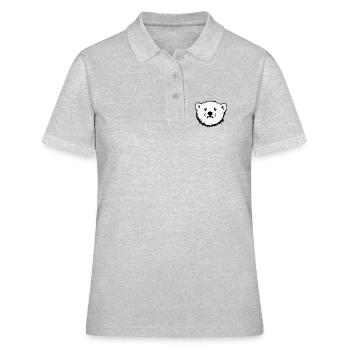 Ours polaire Motif animal - Polo Femme - gris chiné - Devant - Ailine (174cm)