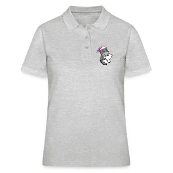 Âne avec oreiller et bonnet de couchage - Polo Femme - gris chiné - Devant - Ailine (174cm)