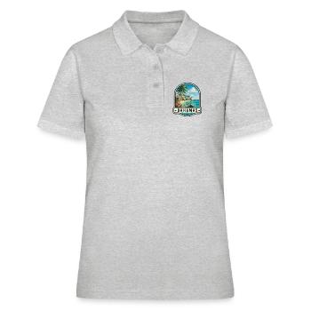 Vacances aux Bahamas Palmiers de Nassau Beach - Polo Femme - gris chiné - Devant - Ailine (174cm)