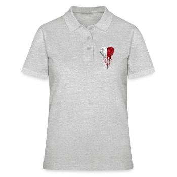 Malta Herz im Doppelton Medizinisch - Frauen Polo Shirt - Grau meliert - Vorne - Ailine (174cm)