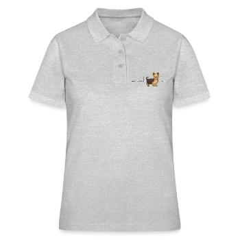 Yorkshire Terrier Yorkshire Terrier Heartbeat - Frauen Polo Shirt - Grau meliert - Vorne - Ailine (174cm)