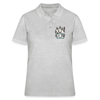 Lustige Seevogel Cartoon Illustration - Frauen Polo Shirt - Grau meliert - Vorne - Ailine (174cm)