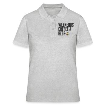 Kaffee- und Bierwochenenden Comedy-Wochenende - Frauen Polo Shirt - Grau meliert - Vorne - Ailine (174cm)