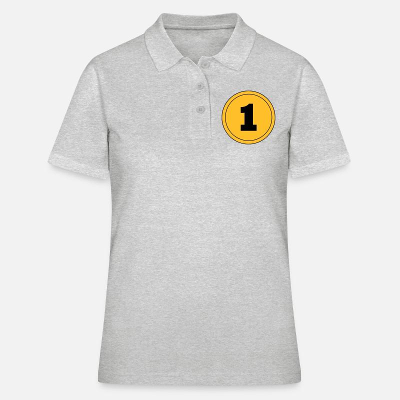 Numéro 1 - Polo Femme - gris chiné