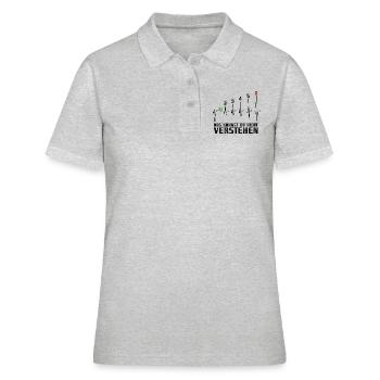 1N23456 Motorrad Gangschaltung - Adrenalin - Puls - Frauen Polo Shirt - Grau meliert - Vorne - Ailine (174cm)