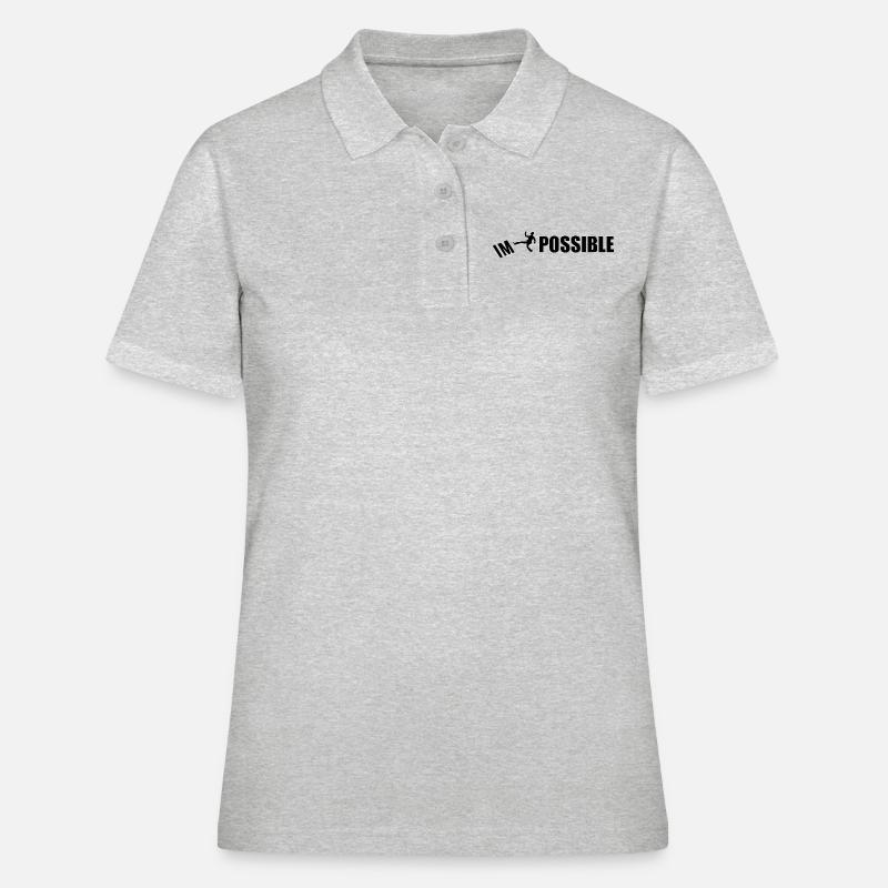 IMPOSSIBLE - Polo Femme - gris chiné