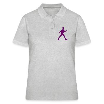 Walker Schattenbild lila - Frauen Polo Shirt - Grau meliert - Vorne - Ailine (174cm)