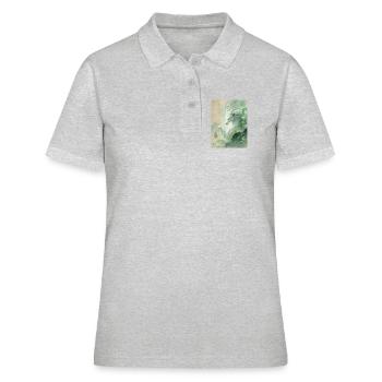 Bai Ze : L’Auspice Divin - Souffle de Sérénité - Polo Femme - gris chiné - Devant - Ailine (174cm)