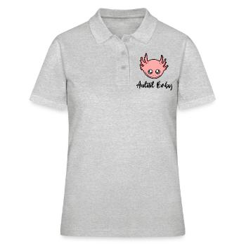 Mignon Axolotl Baby - Axolotl Smile - Polo Femme - gris chiné - Devant - Ailine (174cm)