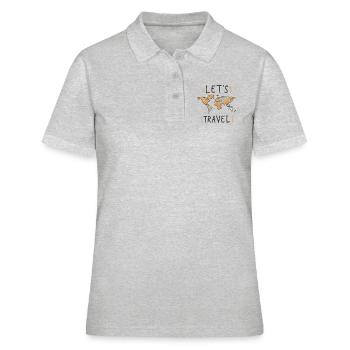 Weltkarte Let's Travel - Frauen Polo Shirt - Grau meliert - Vorne - Ailine (174cm)
