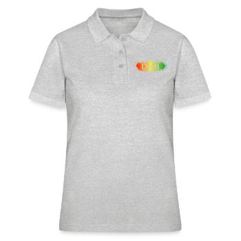 DNB Splat - Drum n Bass Junglist Rouge Jaune Vert - Polo Femme - gris chiné - Devant - Ailine (174cm)
