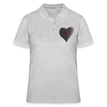 Heart Affected - Women's Polo Shirt - heather grey - Front - Ailine (174cm)