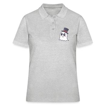 Schicker Ghost Zylinder - Frauen Polo Shirt - Grau meliert - Vorne - Ailine (174cm)