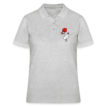poulet poulets volaille drôle - Polo Femme - gris chiné - Devant - Ailine (174cm)