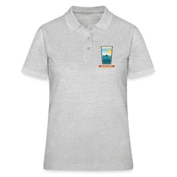 Urlaub im Glas – Strand & Meer - Frauen Polo Shirt - Grau meliert - Vorne - Ailine (174cm)