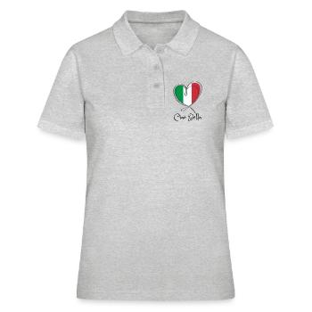 Italy Flag Heart Line Art - Women's Polo Shirt - heather grey - Front - Ailine (174cm)
