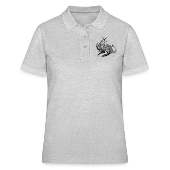 Fuchs Mandala Zeichnung komplexe Natur Wildnis - Frauen Polo Shirt - Grau meliert - Vorne - Ailine (174cm)