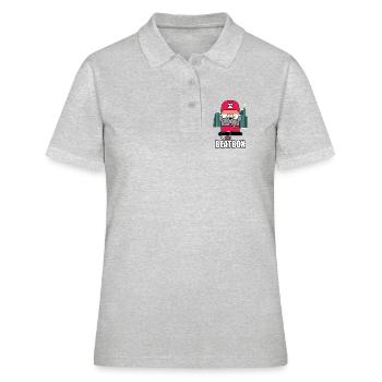 Beatbox City Cartoon - Polo Femme - gris chiné - Devant - Ailine (174cm)