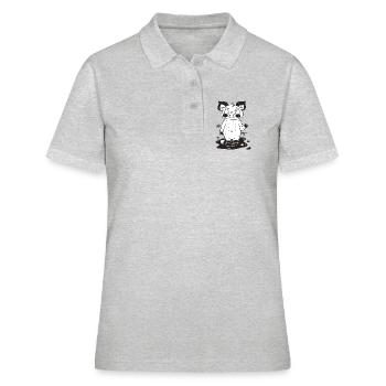 Bar de dessins animés Mud Pig - Polo Femme - gris chiné - Devant - Ailine (174cm)