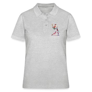 Joueur de baseball de couleur : Swing dynamique - Polo Femme - gris chiné - Devant - Ailine (174cm)