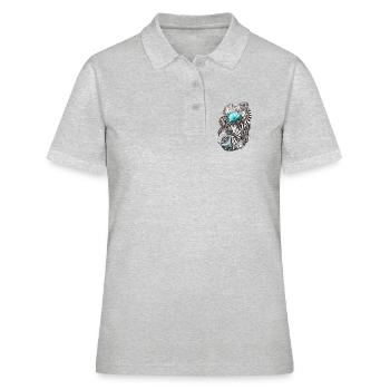 Ozeanische Tintenmuster - Frauen Polo Shirt - Grau meliert - Vorne - Ailine (174cm)