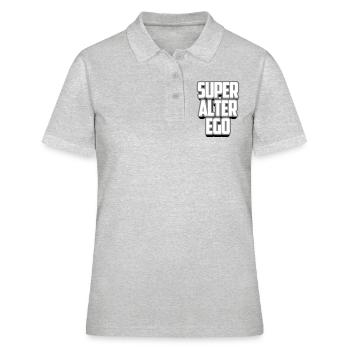 Super Alter Ego | Farben änderbar - Frauen Polo Shirt - Grau meliert - Vorne - Ailine (174cm)