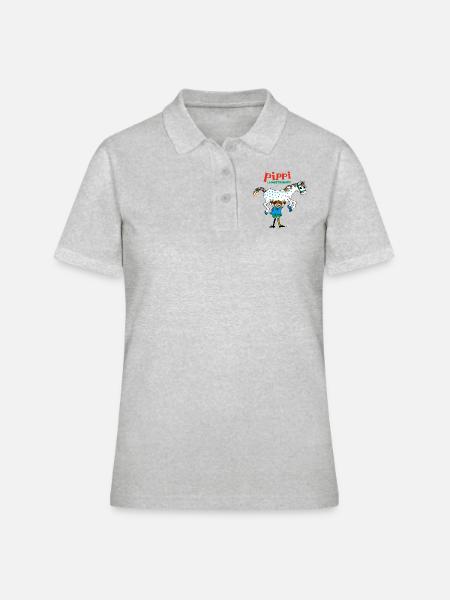 Fifi Brindacier Fifi Et Petit Oncle - Polo Femme - gris chiné