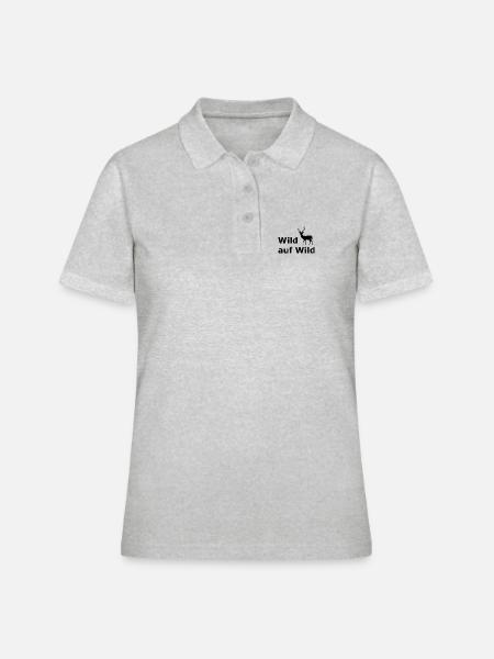 Wild auf wild - Frauen Polo Shirt - Grau meliert
