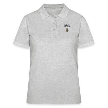 HIBOUDE hibou boudeur idée cadeau humour - Polo Femme - gris chiné - Devant - Ailine (174cm)