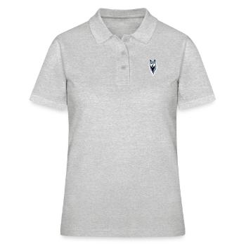 grauer Wolf, Kopf, print - Frauen Polo Shirt - Grau meliert - Vorne - Ailine (174cm)