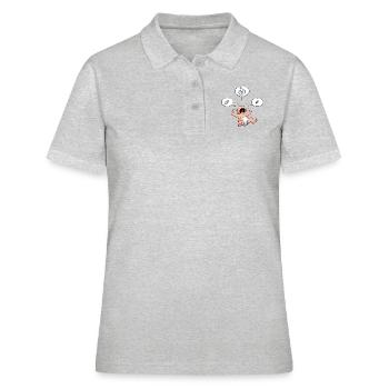 CD - Baby Kreisch Flasche Windel Schnuller Essen - - Frauen Polo Shirt - Grau meliert - Vorne - Ailine (174cm)