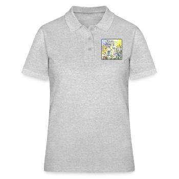 Löwenzahn auf der Wiese - Frauen Polo Shirt - Grau meliert - Vorne - Ailine (174cm)