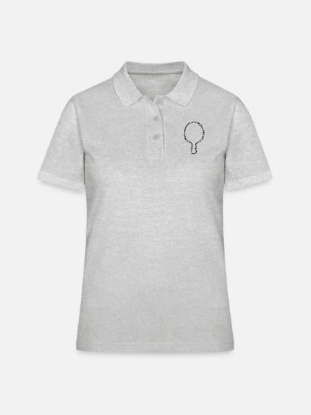 Tischtennis-Sprache - Frauen Polo Shirt - Grau meliert