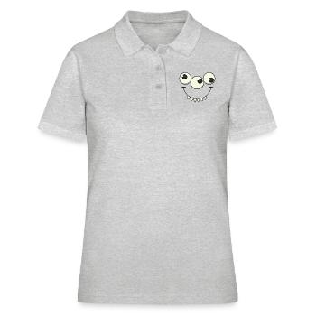 Monstre halloween cadeau yeux dessin animé enfants - Polo Femme - gris chiné - Devant - Ailine (174cm)