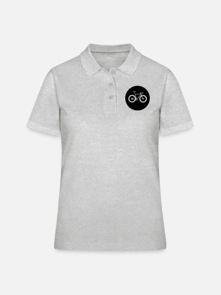 Bycicle Dot - Frauen Polo Shirt - Grau meliert