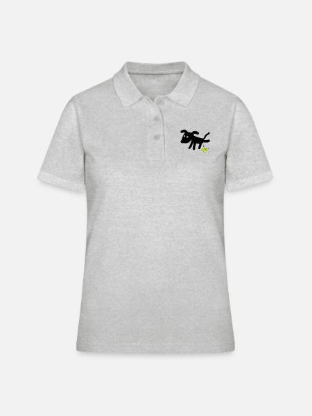 Chien chiens - Polo Femme - gris chiné