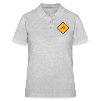 Note de mise en garde avertissement Attention Attention Danger Feu - Polo Femme - gris chiné - Devant - Ailine (174cm)