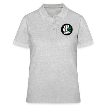 Yes Vegan / Yes ve gan (3c) - Polo Femme - gris chiné - Devant - Ailine (174cm)