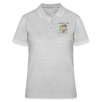 URLAUB MIT FREUNDEN - Frauen Polo Shirt - Grau meliert - Vorne - Ailine (174cm)