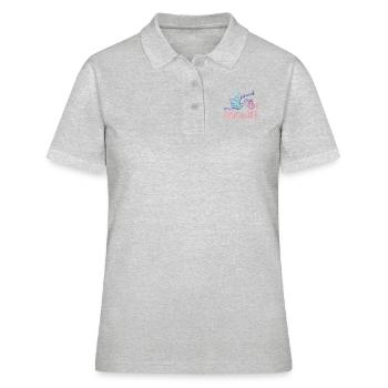 Sehr stolze Hebamme Midwife Storch bringt Baby - Frauen Polo Shirt - Grau meliert - Vorne - Ailine (174cm)