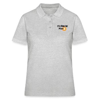 Bitcoin - Frauen Polo Shirt - Grau meliert - Vorne - Ailine (174cm)