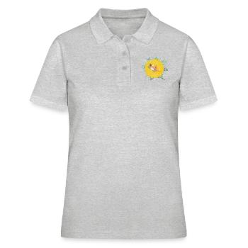 Sommerurlaub - Frauen Polo Shirt - Grau meliert - Vorne - Ailine (174cm)