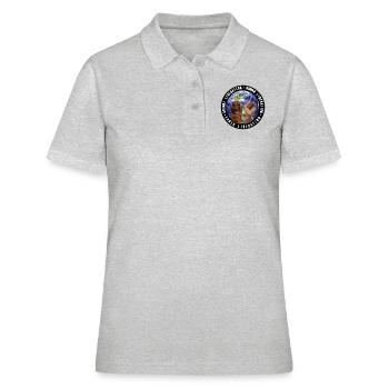 Animal-, Humain-, Terre Libération noir - Polo Femme - gris chiné - Devant - Ailine (174cm)